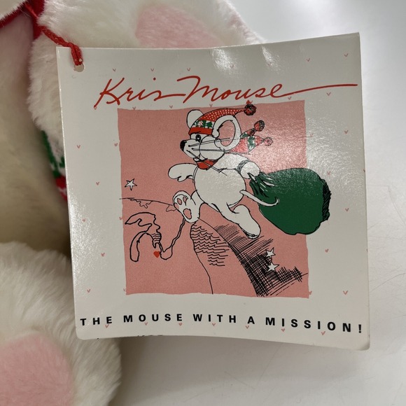Vintage Commonwealth Kris Mouse With A Mission Christmas Plush Stuffed Animal - Picture 8 of 16